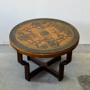 Embossed copper-top table, Norway, 1960s, vintage, mid-century.
