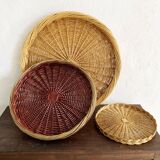 Wicker tray trio