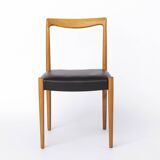 Set of 6 Vintage Lübke Dining Chairs 1970s Germany, Mid Century Beech Wood