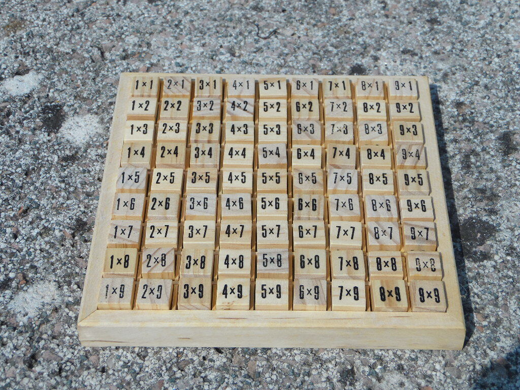 Learning cube box multiplication tables