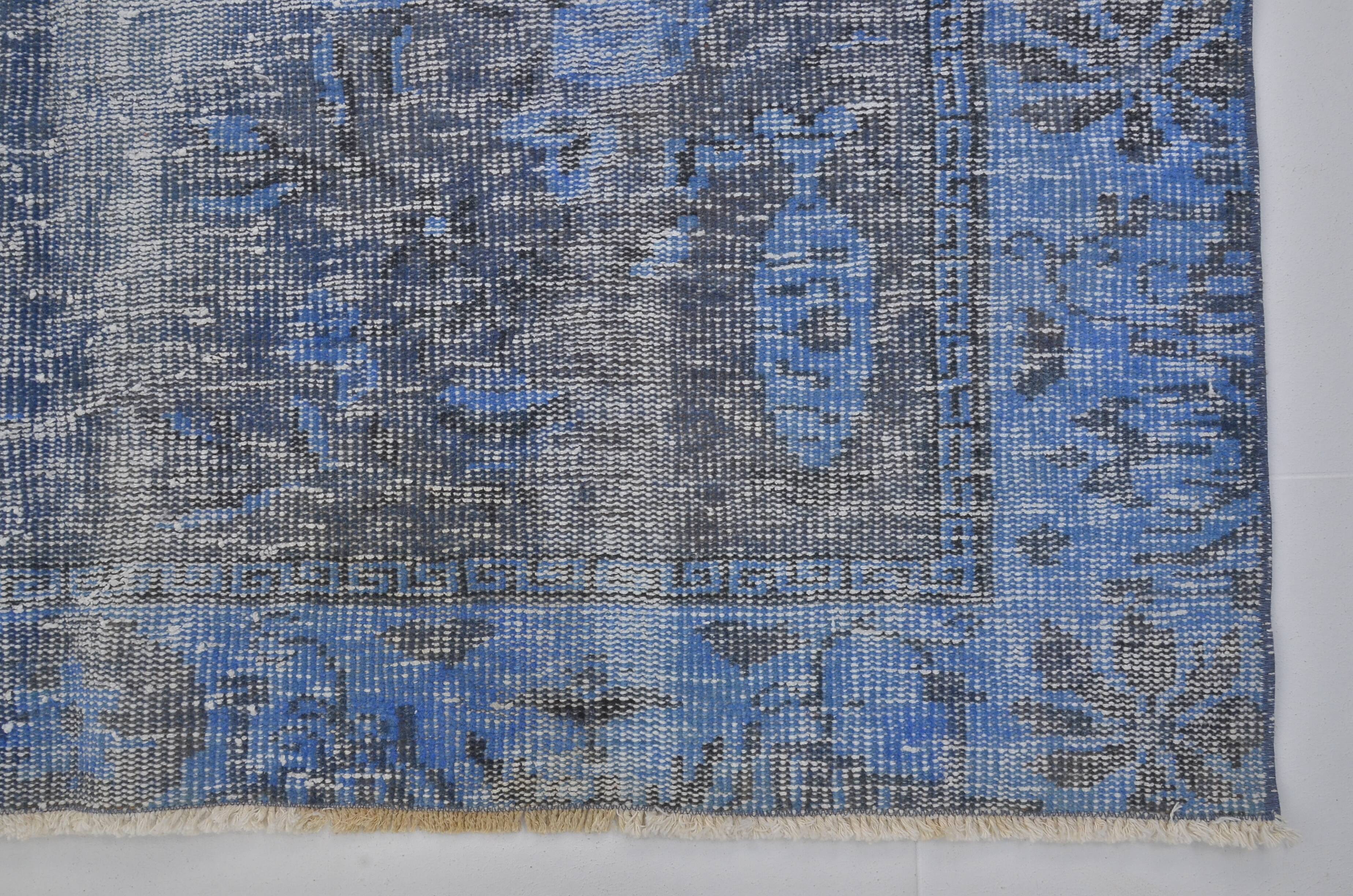 Blue Handknotted Anatolian Oushak Carpet sku 2230