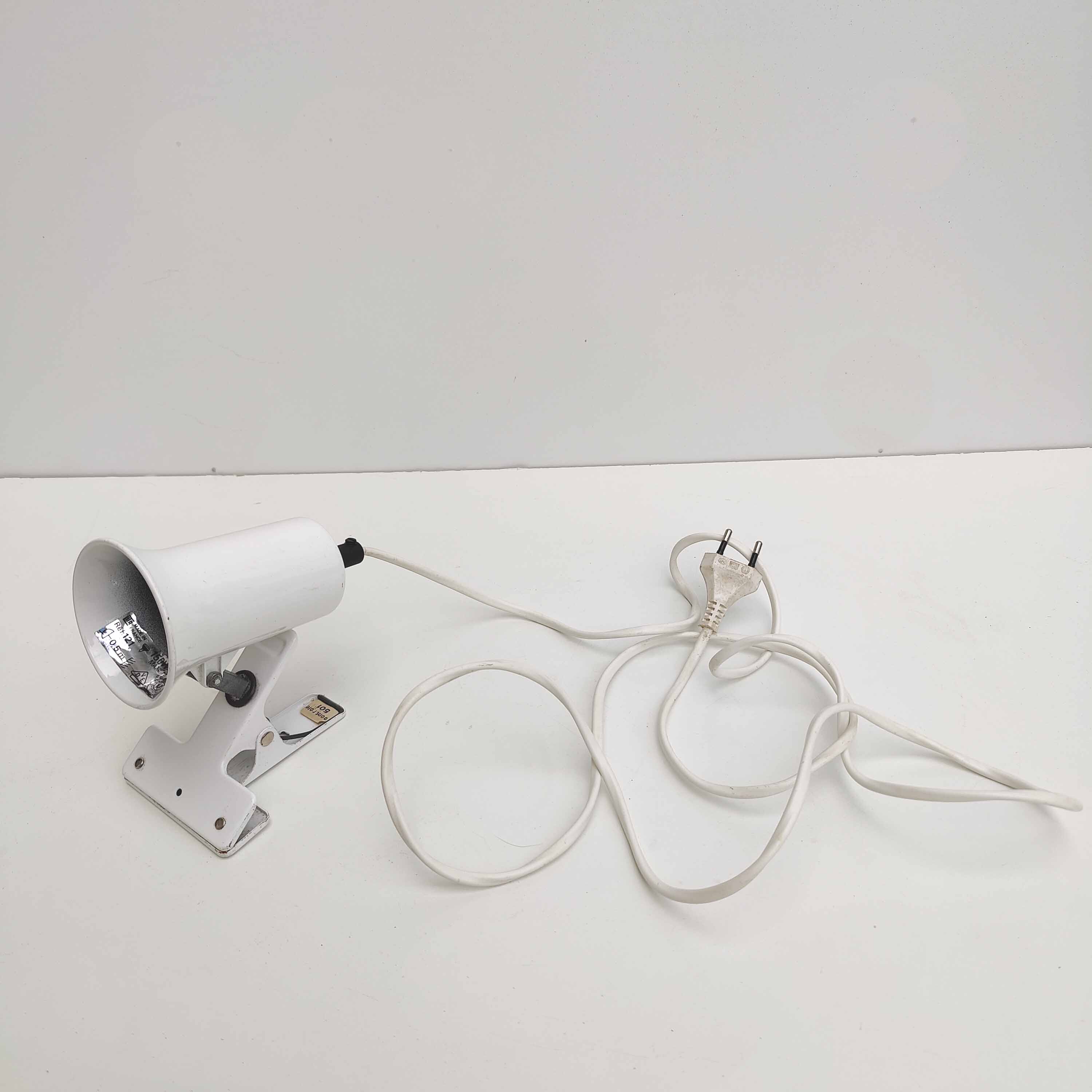 Spot lamp with clamp Lita metal white