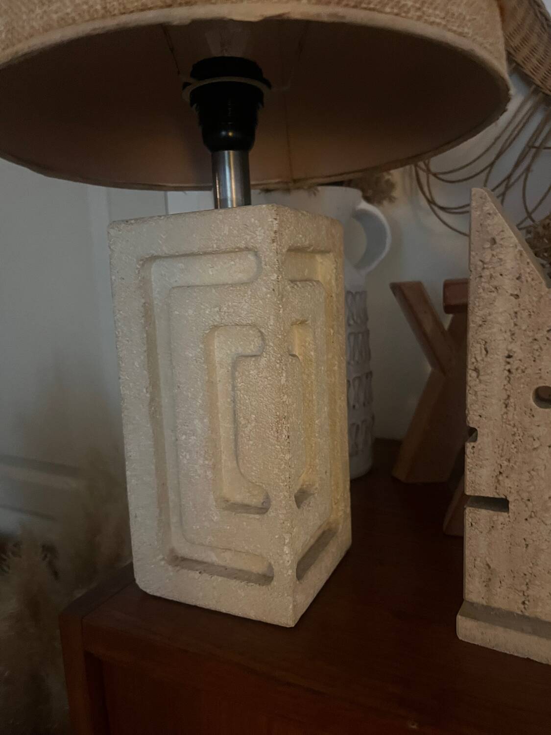 Vintage stone lamp
