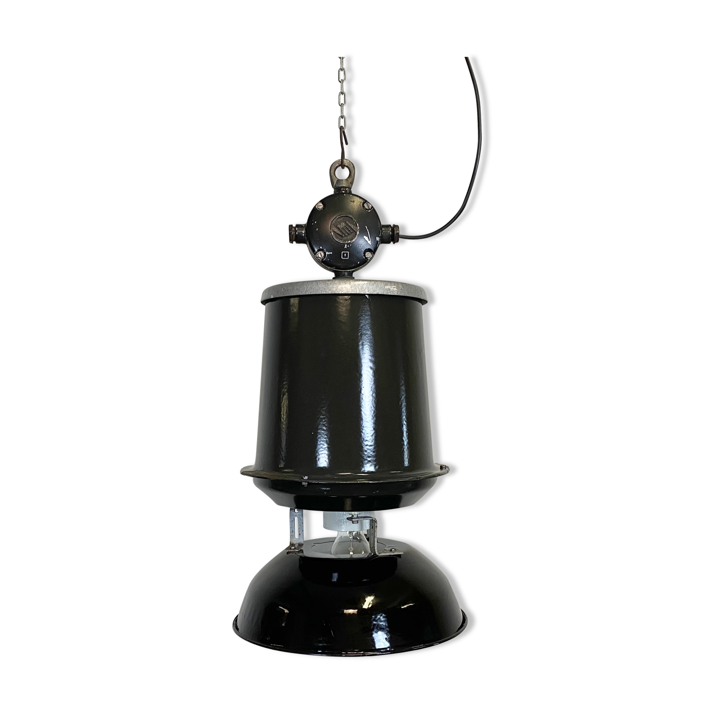 Industrial factory pendant lamp, 1960s