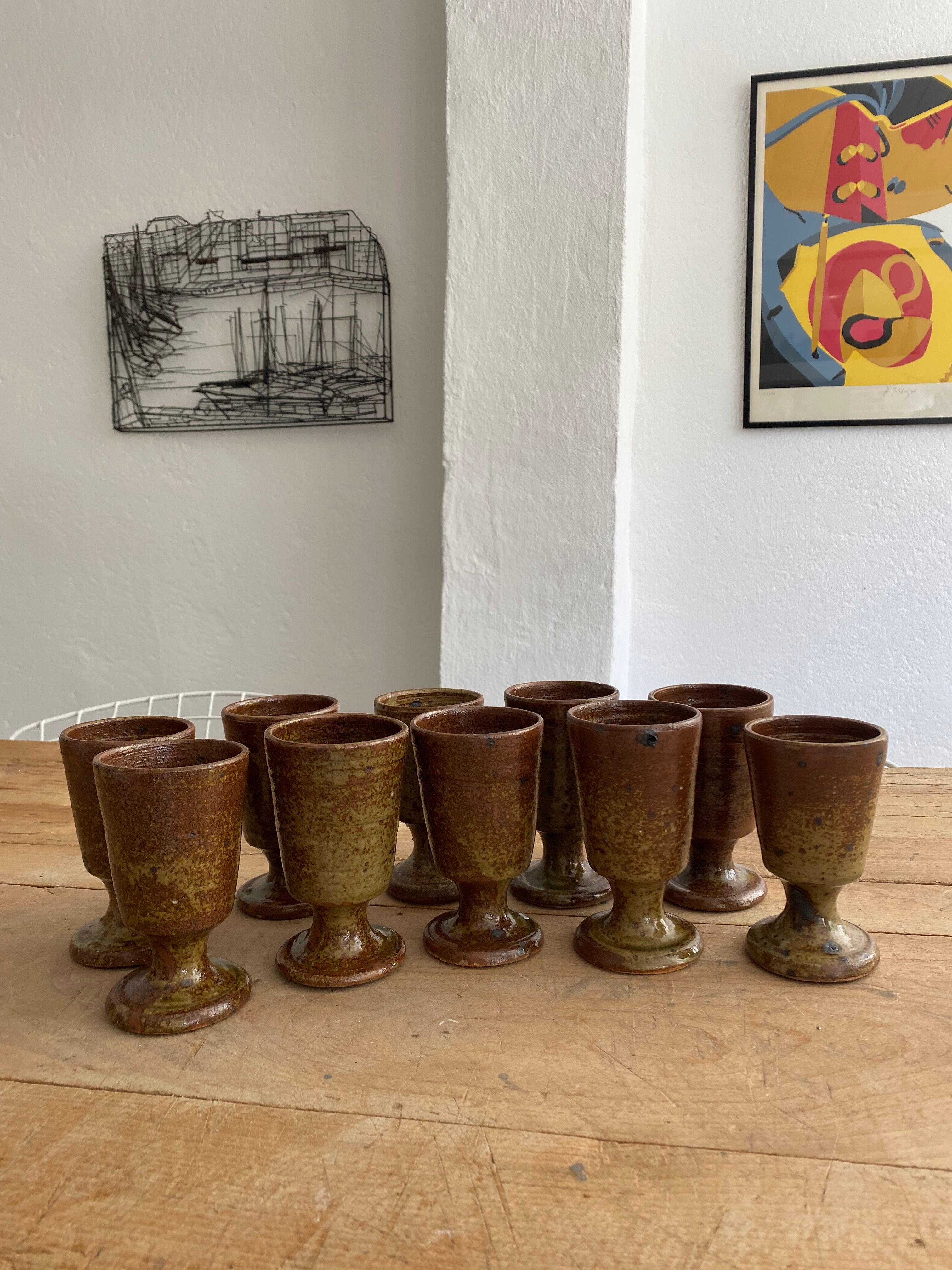 Service 10 glasses in vintage sandstone