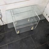 Vintage Plexiglas and Glass Coffee Table by David Lange 1970s