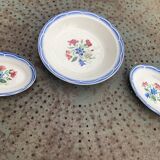 Lot composed of a deep dish and two small serving dishes, Elorn, digoin and sarreguemines model