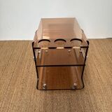Michel Dumas smoked plexi bar trolley