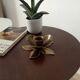Vintage flower candlestick in solid gold brass
