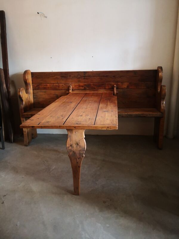Banc avec table amovible savoyard