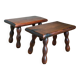 Pair of vintage solid turned wood footstools