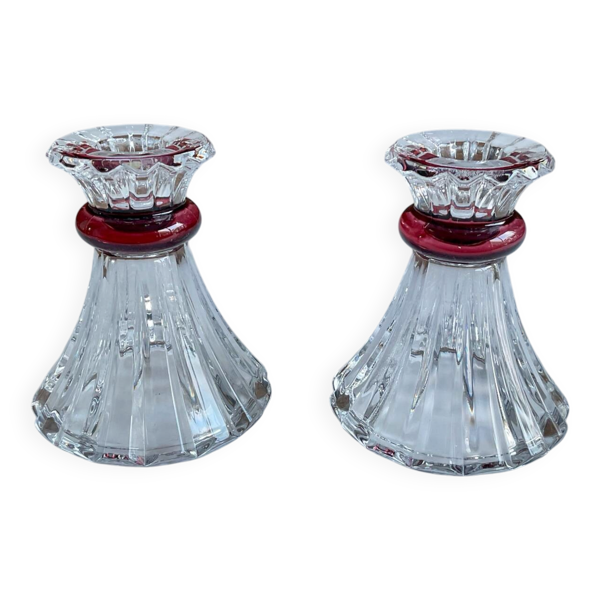 Duo de bougeoirs en cristal d’Arques — Beyit