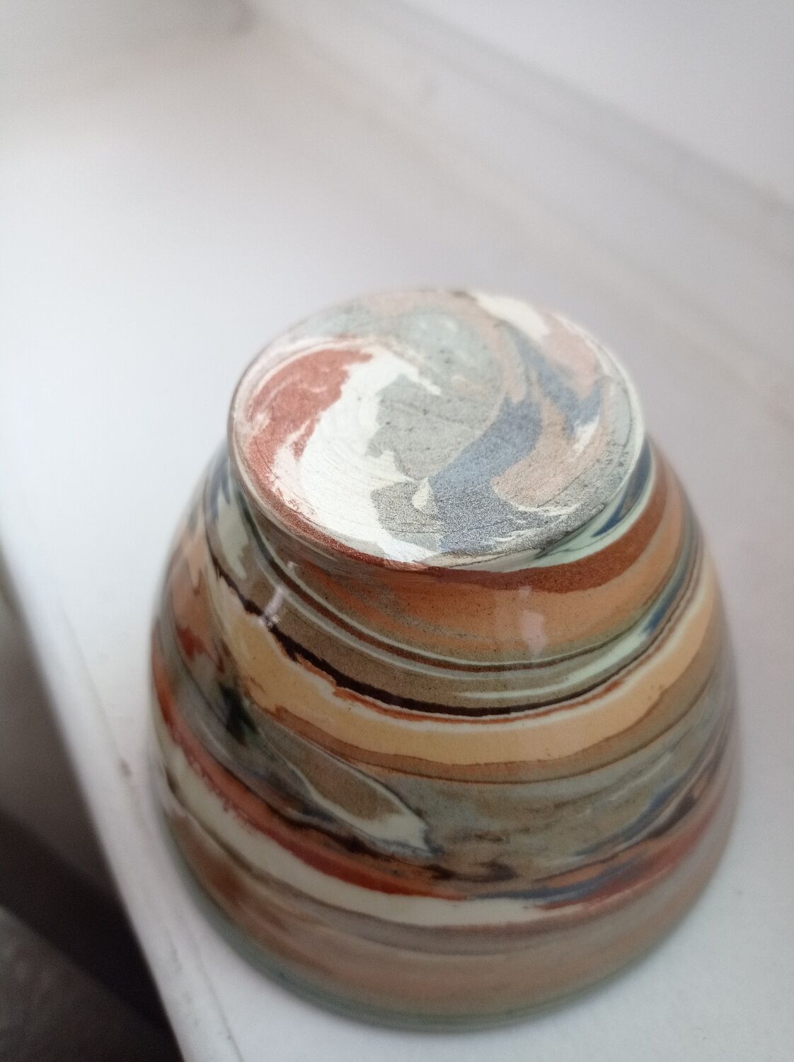 Fine earthenware bowls of mixed earth