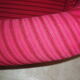2-seater red velvet vintage sofa
