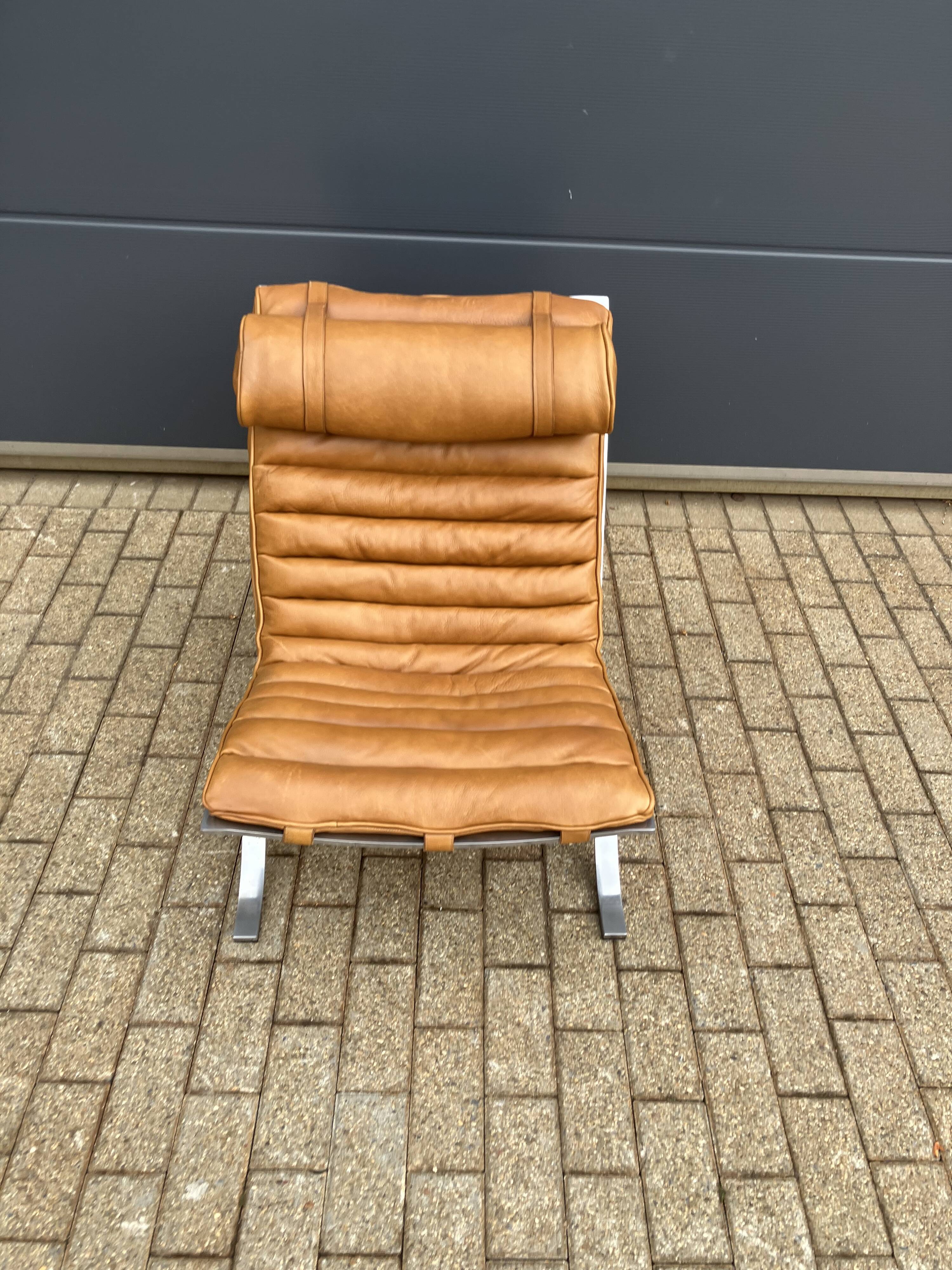 Arne norell ari lounge chair, camel cognac leather nieuwstaat!