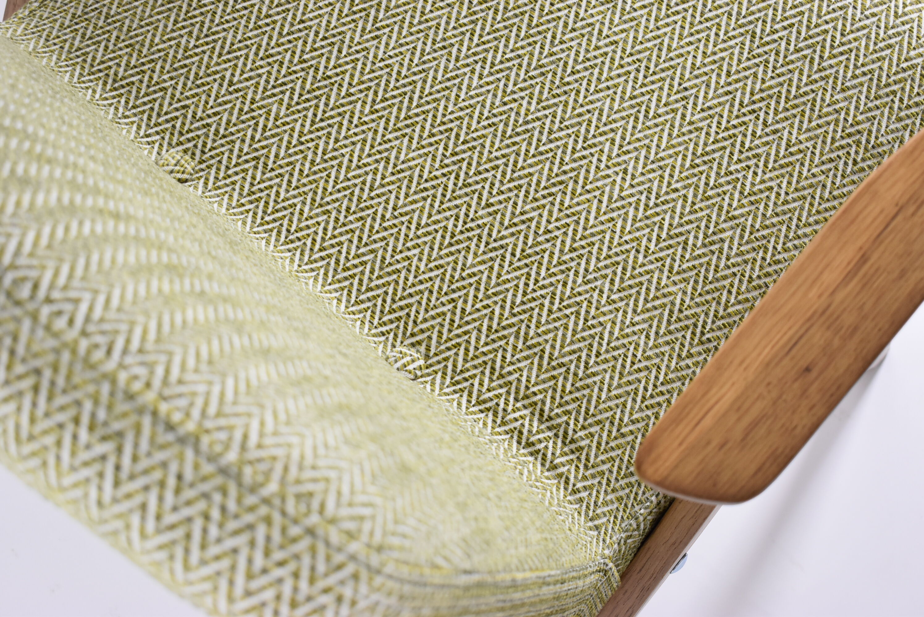 Vintage original armchair , 1960s, restored, upholstered, herringbone fabric