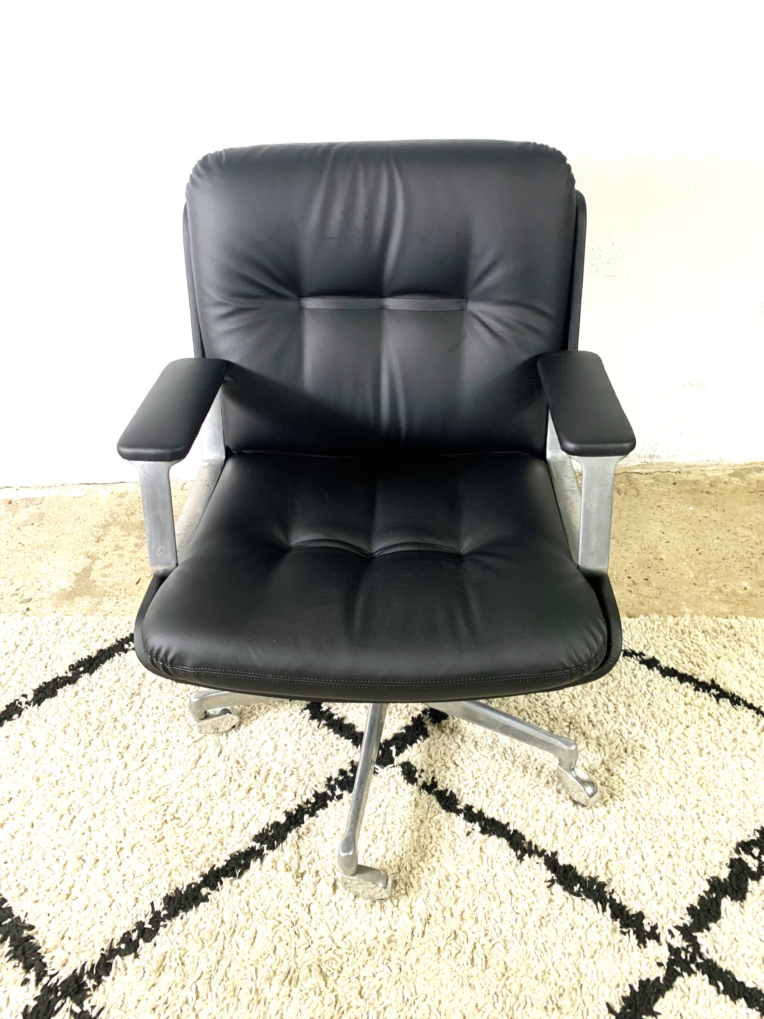 Office Chair In Leatherette On Wheels By Vaghi, Italy, 1960s