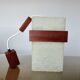 Pair of Scandinavian pendant lights in teak and perspex, 1970s.