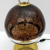 Leucos Mid-Century Modern Italian Murano Glass and Brass Table Lamp, 1970s