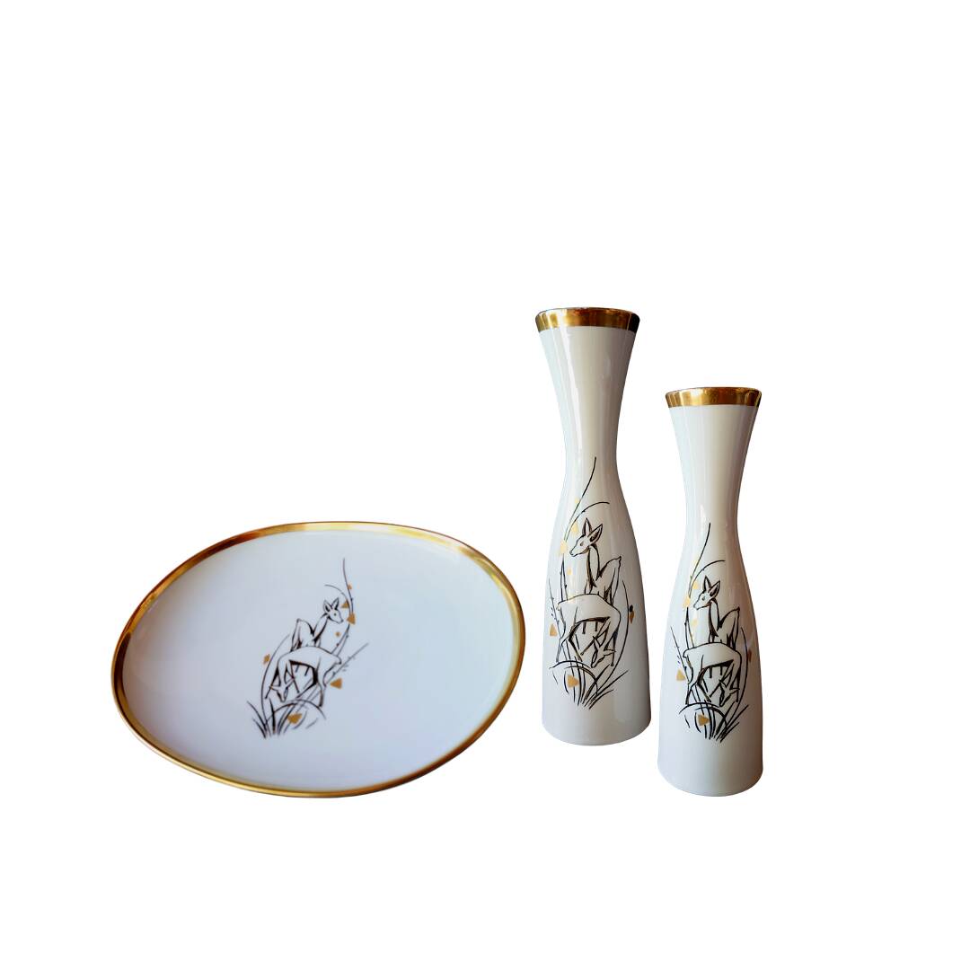 Service vintage Porzellanmalerei Leni Parbus Oberkotzau