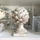 Ornamental artichokes in bleached concrete
