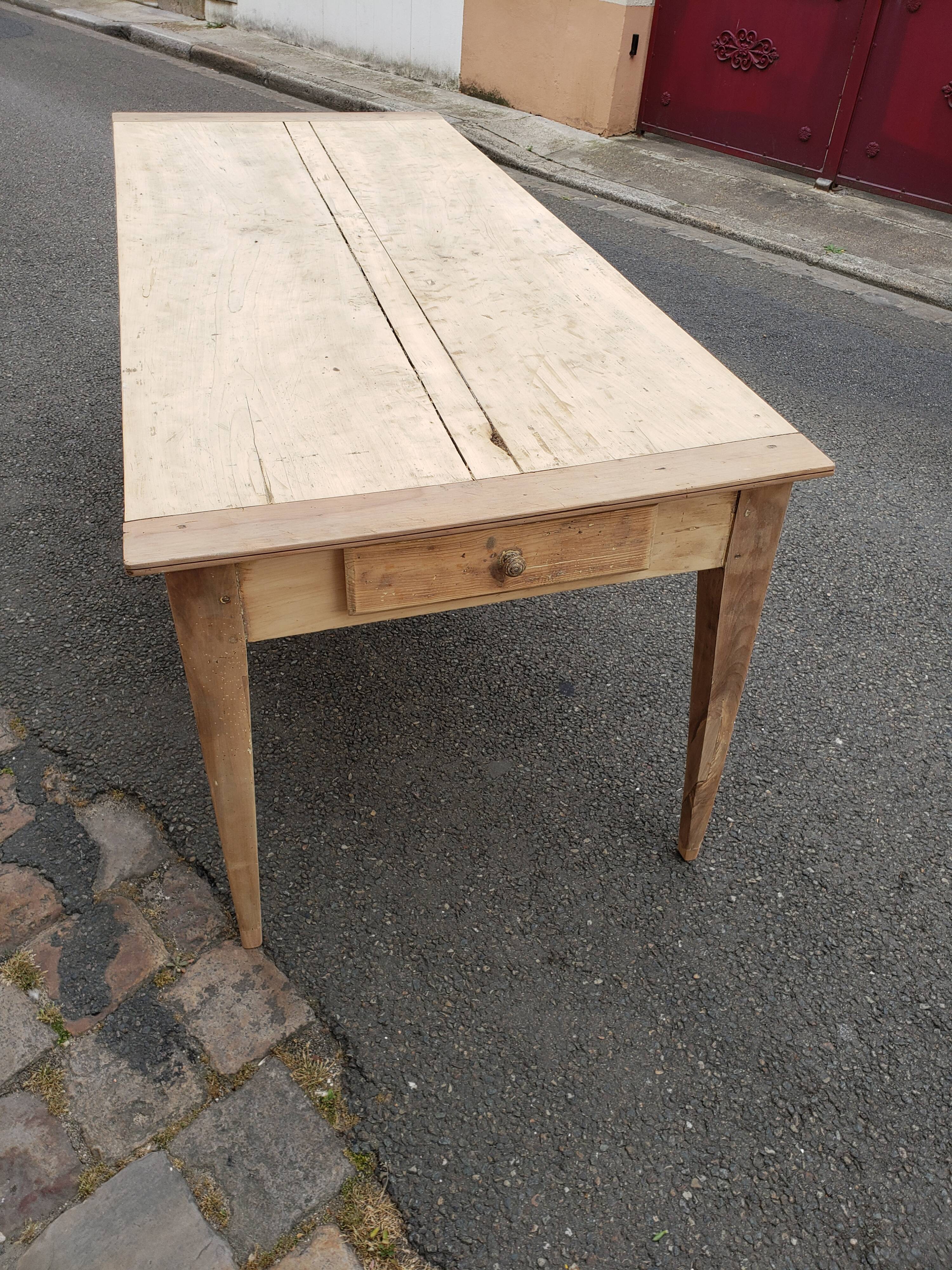 Farm table 2 poplar and chestnut drawers