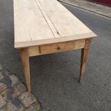 Table de ferme 2 tiroirs peuplier et chataignier
