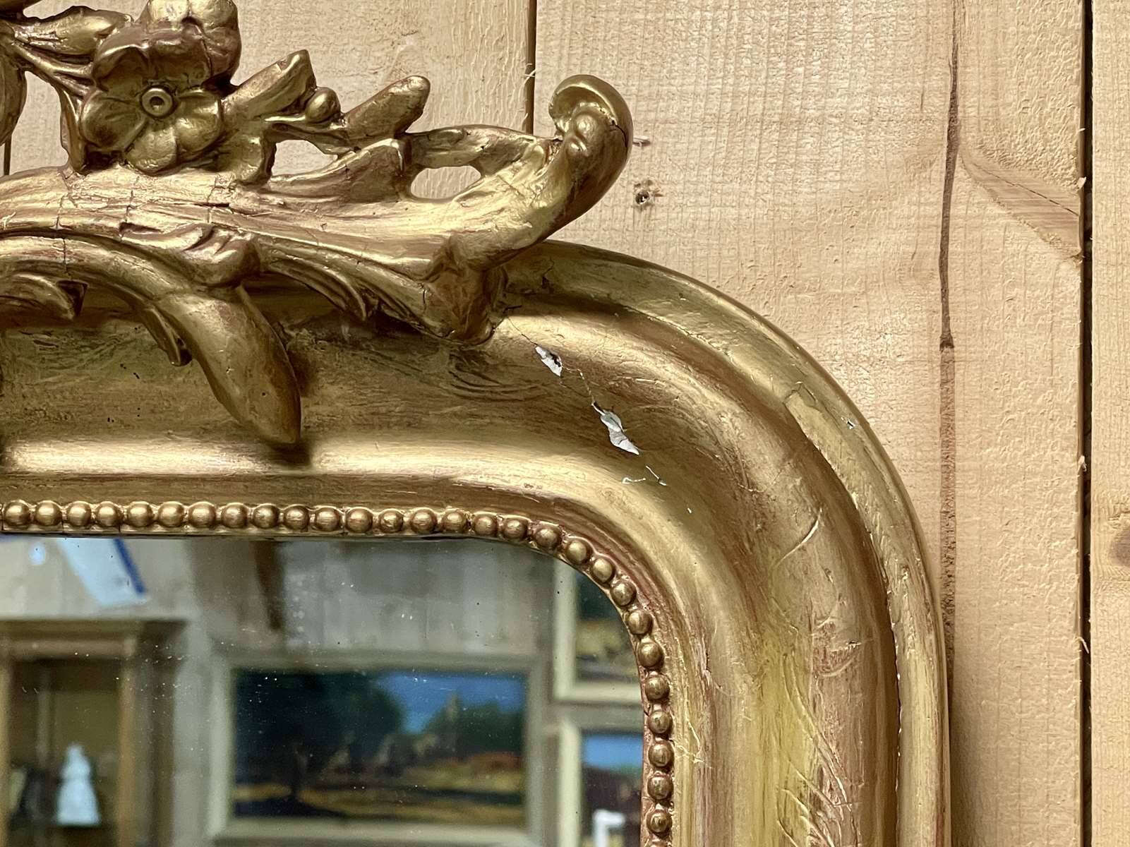 Louis XV style gilded mirror from the 1930s