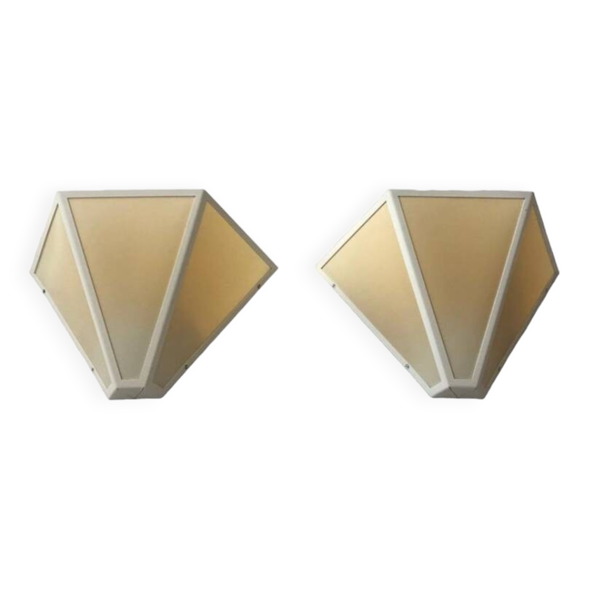 Pair of Metalarte wall lights in white metal and parchment