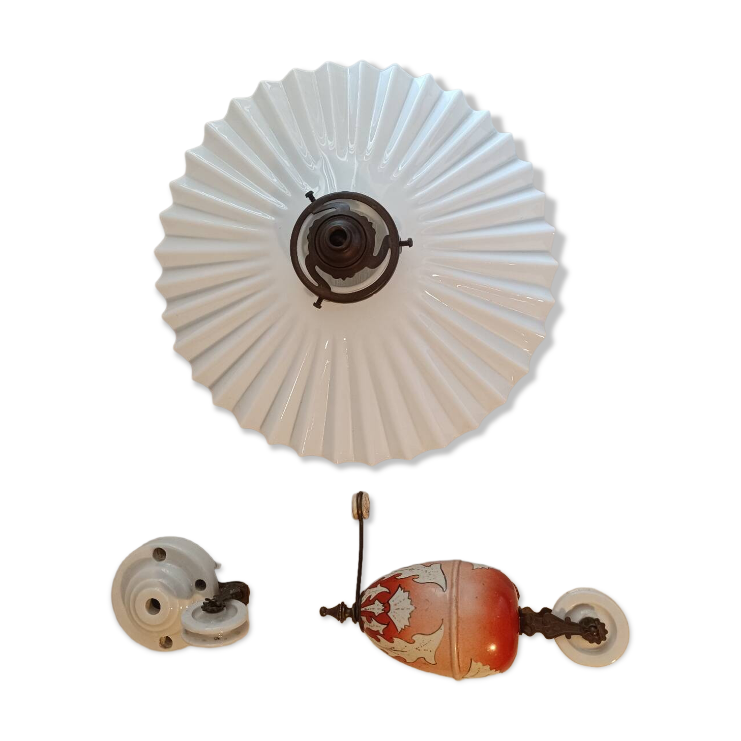 Opaline glass pendant light