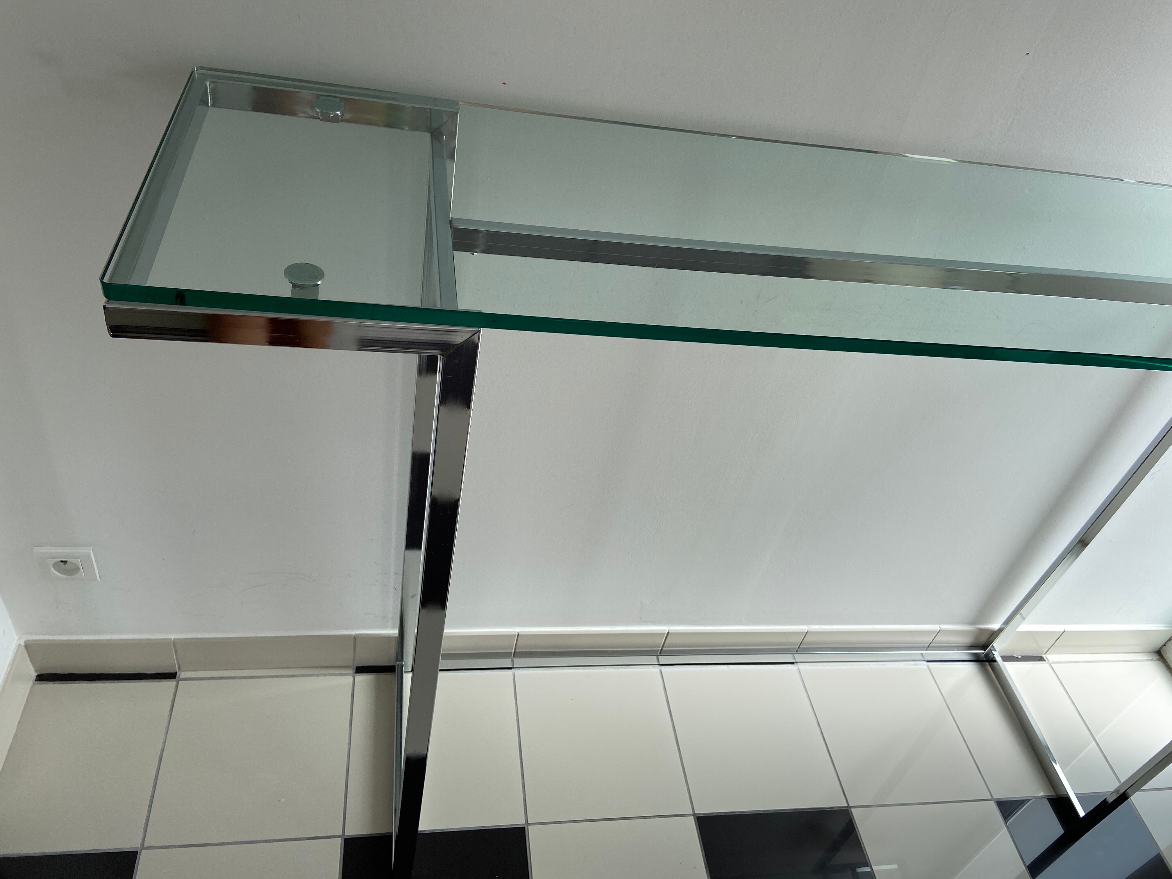 Wardrobe console glass and chrome metal
