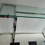 Wardrobe console glass and chrome metal