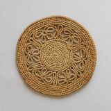 Vintage 70s braided rope table mat