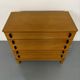Vintage chest of drawers with 5 drawers in light wood, French design from the 60s/70s.