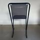 Black metal stacking chairs, Arrben Italy, 80s