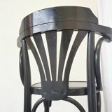 Chaise de bar vintage en bois courbé noir, style Thonet, milieu du XXe siècle (années 1970)