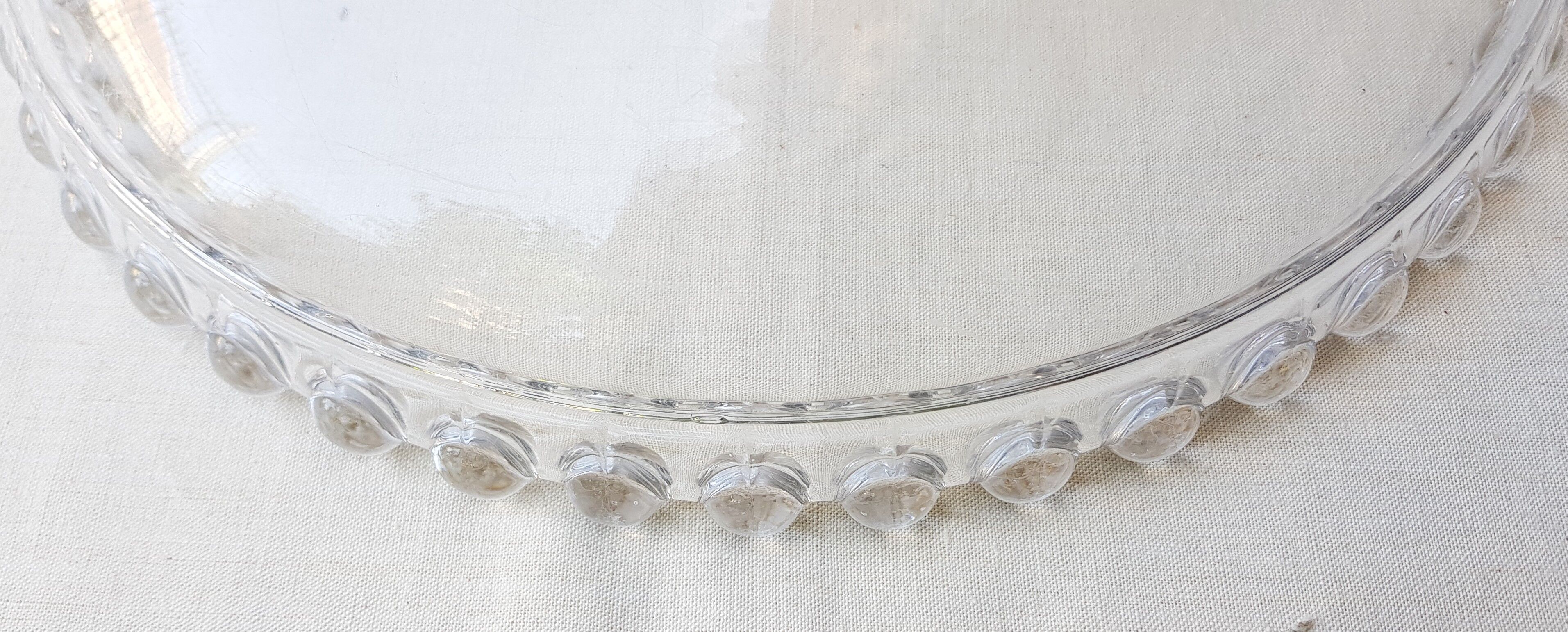 Beaded glass dish