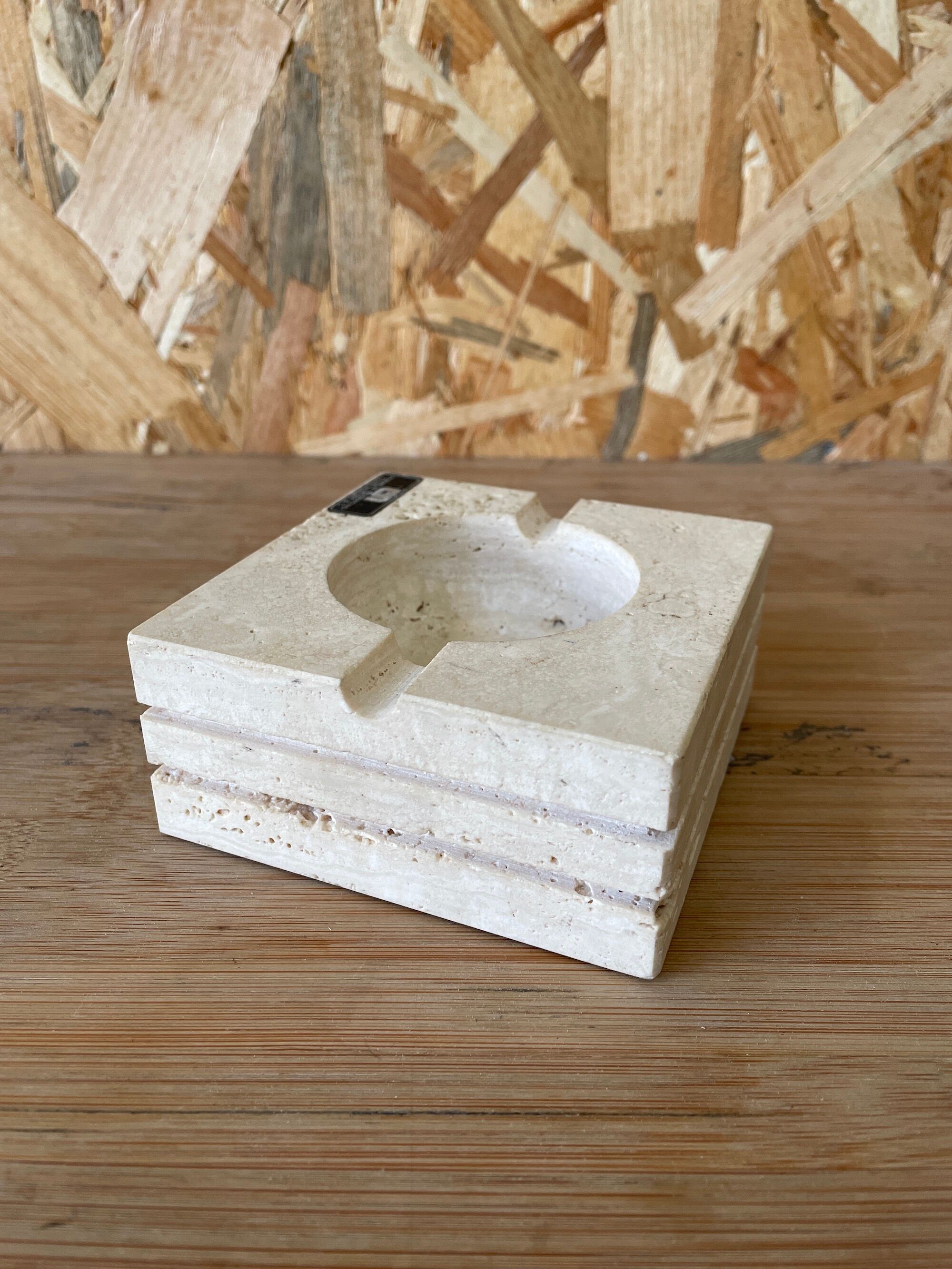 Travertine ashtray by Cerri Nestore