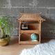Wall shelf or to be placed in unique Japanese style rattan vintage pagoda