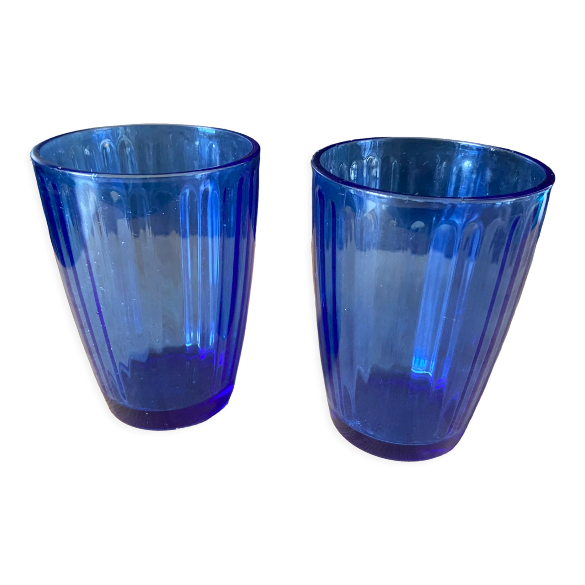 Lot de 2 verres bleus