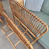 Lit enfant en rotin vintage