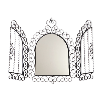 Mirror door wrought iron Vallauris 60s - 43x30cm