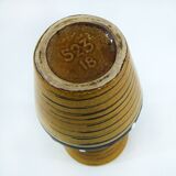 West Germany vase - black and red ochre graphic decor - Scheurich Keramik - vintage 60s