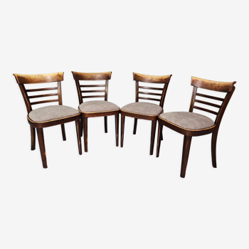 Ensemble de 4 chaises signature Thonet, années 1950