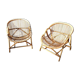 Paire de fauteuils en rotin corbeille vintage années 60