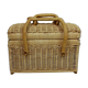 Valise en osier clair avec 2 anses