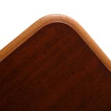 Mahogany bar table with steel base and carved stem