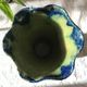 Vintage vase 70s ceramic spirit vallauris - green and blue
