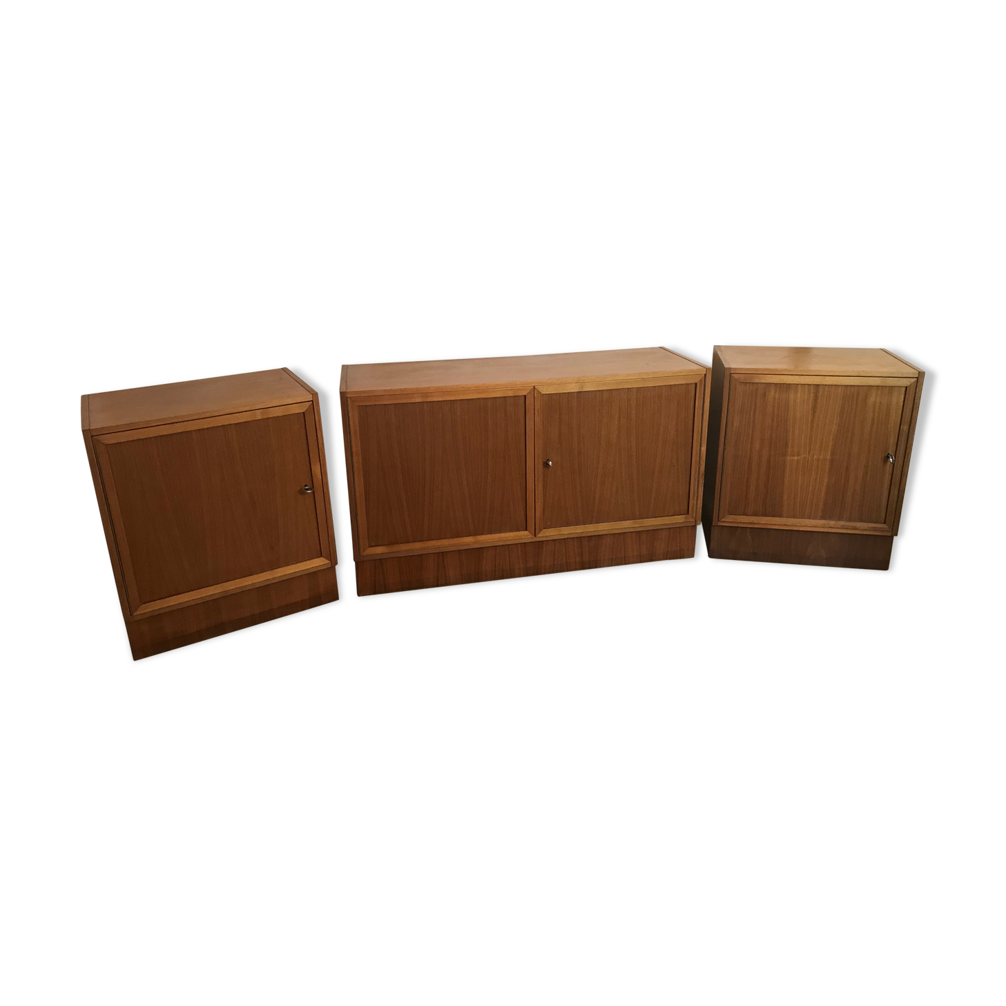 Set de trois modules enfilade style scandinave teck blond 1960