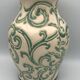 Vintage vase in glazed ceramic with carved decoration of arabesque 22.5 cm